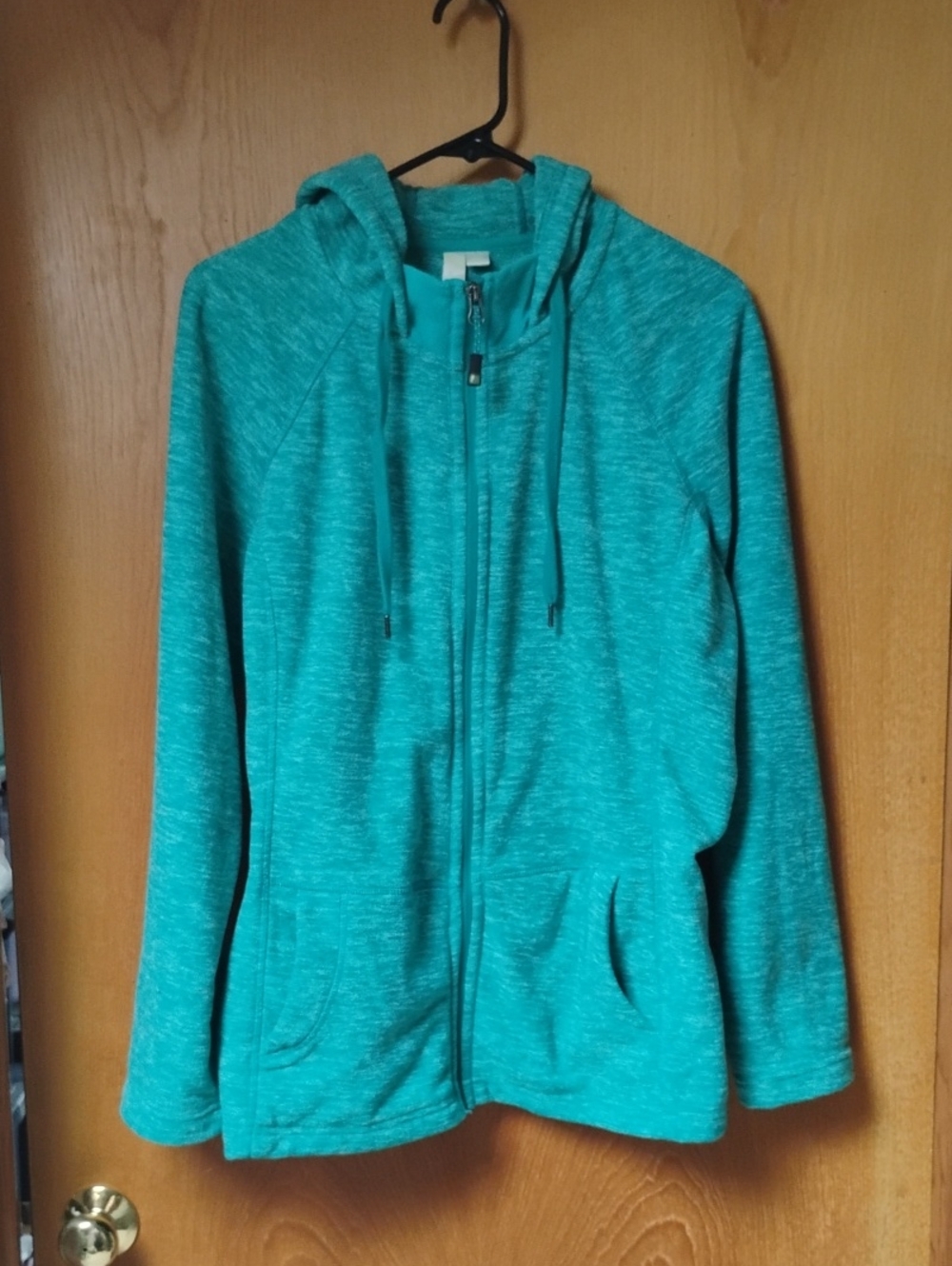 GreenTea Teal Zip-Front Hoodie Jacket
